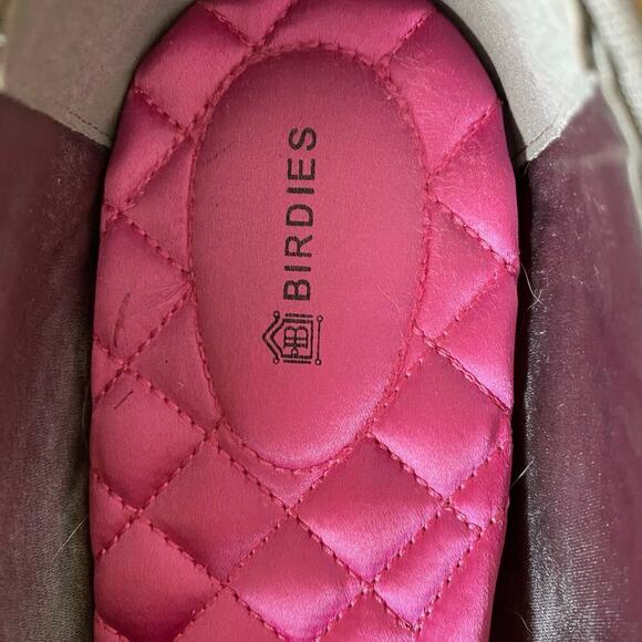 BIRDIES Women's Starling Velvet Flat Loafers in Stone Silver, Size 10 - Picture 10 of 12